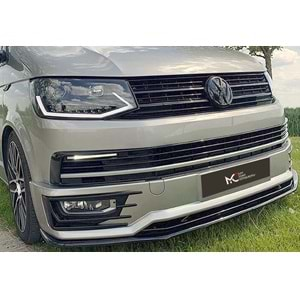 VW Transporter T6.1 2016+ - Ön Lip A Plus+ Sportline V1 Stil, Piano Black Parlak Ürün Yüzeyi, Vkm.