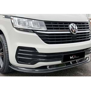 VW Transporter T6.2 2019+ - Ön Lip A Plus+ Standart V1 Stil, Piano Black Parlak Ürün Yüzeyi, Vkm.