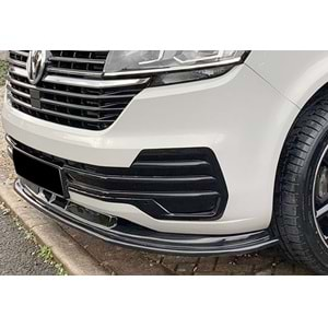 VW Transporter T6.2 2019+ - Ön Lip A Plus+ Standart V1 Stil, Piano Black Parlak Ürün Yüzeyi, Vkm.