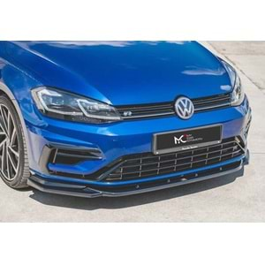 VW Golf Mk7 FL 2017+ - Ön Lip Max A Plus+ R V9 Stil, Piano Black Parlak Ürün Yüzeyi, Vkm.