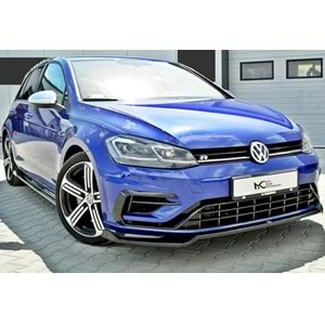 VW Golf Mk7 FL 2017+ - Ön Lip Max A Plus+ R V2 Stil, Piano Black Parlak Ürün Yüzeyi, Vkm.