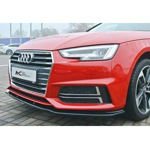 Audi A4 B9 2016+ - Tampon Lipi/Ön A Plus+ S4 S Line V2 Stil, Piano Black Parlak Ürün Yüzeyi Vkm.