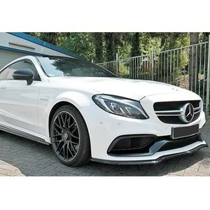 M. Benz C205 2015+ - Ön Lip Max A Plus+ C63 AMG V1 Stil, Piano Black Parlak Ürün Yüzeyi, Vkm.