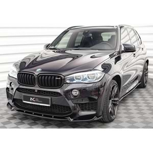 BMW F85 2013+ - Ön Lip Max A Plus+ X5M V1 Stil, Piano Black Parlak Ürün Yüzeyi Vkm.