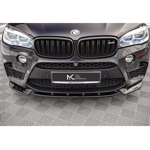 BMW F85 2013+ - Ön Lip Max A Plus+ X5M V1 Stil, Piano Black Parlak Ürün Yüzeyi Vkm.