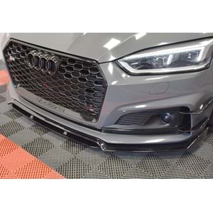 Audi A5 B9 2016+ - Tampon Lipi/Ön A Plus+ S5 S Line V1 Stil, Piano Black Parlak Ürün Yüzeyi Vkm.