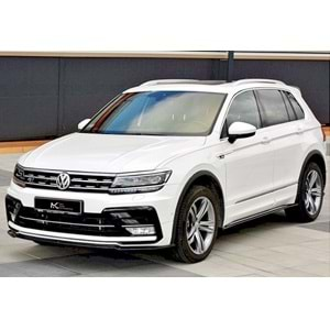 VW Tiguan Mk2 2016+ - Ön Lip Max A Plus+ R/R Line V1 Stil, Piano Black Parlak Ürün Yüzeyi Vkm.