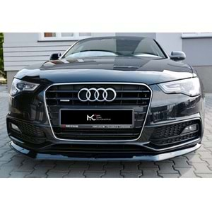 Audi A5 B8 FL 2011+ - Ön Lip Max A Plus+ S Line V1 Stil, Piano Black Parlak Ürün Yüzeyi Vkm.