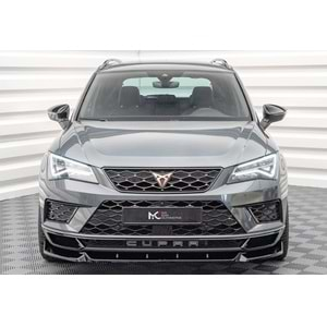 Seat Cupra Ateca Mk1 2018+ - Lip/Ön A Plus+ Cupra V1 Stil, Piano Black Parlak Ürün Yüzeyi Vkm