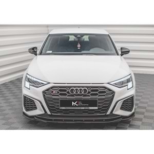 Audi A3 S 8Y 2020+ - Tampon Lipi/Ön, A Plus S3/S Line V4 Stil, Piano Black Parlak Ürün Yüzeyi, Vakum