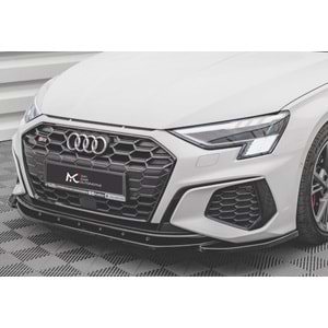 Audi A3 S 8Y 2020+ - Tampon Lipi/Ön, A Plus S3/S Line V4 Stil, Piano Black Parlak Ürün Yüzeyi, Vakum