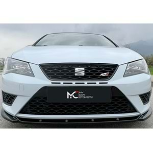 Seat Leon Mk3 2012+ - Lip/Ön A Plus+ FR/Cupra V2 Stil, Piano Black Parlak Ürün Yüzeyi, Vkm.