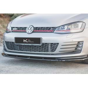 VW Golf Mk7 2012+ - Ön Lip Max A Plus+ GTI V1A Stil, Piano Black Parlak Ürün Yüzeyi, Vkm.