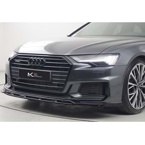 Audi A6 S6 C8 2018+ - Ön Lip A Plus+ S6/S6 Line V3 Stil, Piano Black Parlak Ürün Yüzeyi, Vkm., Set