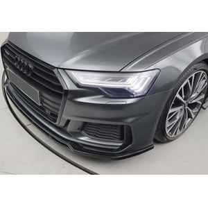 Audi A6 S6 C8 2018+ - Ön Lip A Plus+ S6/S6 Line V3 Stil, Piano Black Parlak Ürün Yüzeyi, Vkm., Set