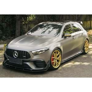 M. Benz W177 A45 2018+ - Tampon Lipi/Ön, A Plus A45 S Aero Pack V1 Stil, Piano Black Parlak Ürün Yüzeyi, Vakum