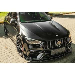 M. Benz C118 CLA45 2019+ - Tampon Lipi/Ön, A Plus CLA45 S Aero Pack V1 Stil, Piano Black Parlak Ürün Yüzeyi, Vakum