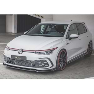 VW Golf Mk8 2019+ - Ön Lip Max A Plus+ GTI/R Line V2 Stil, Piano Black Vkm.