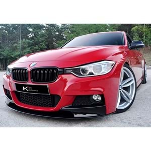 BMW F30 2012+ - Tampon Eki/Ön A Plus M Performance V1 Stil, 3 Parça, Piano Black Parlak Ürün Yüzeyi, Vakum