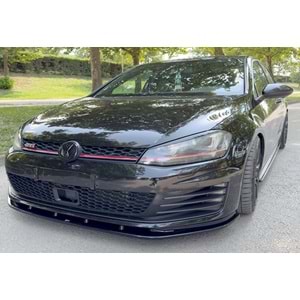 VW Golf Mk7 2012+ - Tampon Lipi/Ön A Plus GTI V1B Stil, Piano Black Parlak Ürün Yüzeyi, Vkm.