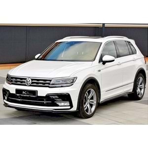 VW Tiguan R Mk2 2016+ - Tampon Lipi/Ön, A Plus R/R Line V1 Stil, Piano Black Parlak Ürün Yüzeyi, Vakum