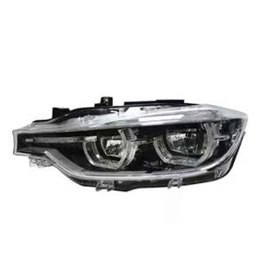 BMW F30 2012+ - Far Oem LCI Stil Halogen, Mercek , DRL, Led Sinyal, Mat Siyah İç Yüzey, PC Set