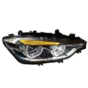 BMW F30 2012+ - Far Oem LCI Stil Halogen, Mercek , DRL, Led Sinyal, Mat Siyah İç Yüzey, PC Set