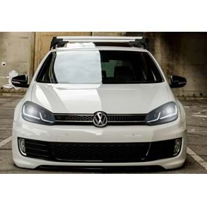 VW Golf Mk6 2008+ - Far 7.5 Dizayn R Stil, Mercek, DRL/Kayar Sinyal, Mat Siyah İç Ürün Yüzeyi, Set