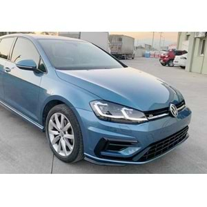 VW Golf Mk7 2012+ - Far 7.5 Dizayn R Stil Silver, Kayar Sinyal Mercek Krom İç Yüzey Set