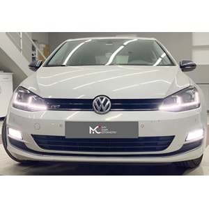 VW Golf Mk7 2012+ - Far J Dizayn R Stil, Mk7 için, Mercek, DRL/Kayar Sinyal, Mat Siyah İç Ürün Yüzeyi, Set