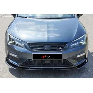 Seat Leon Mk3 FL 2017+ - Ön Lip Race Cup V1 Lenz Design, Piano Black Ürün Yüzeyi Vkm.