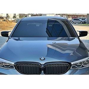 BMW G30 2017+ - Ayna Kapağı Batman V1 Stil Yapıştırma, Piano Black Ürün Yüzeyi ABS Set