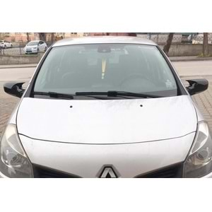 Renault Clio 3 2005+ - Ayna Kapağı Batman V1 Stil Yapıştırma , Piano Black ABS Set