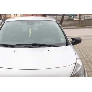 Renault Clio 3 2005+ - Ayna Kapağı Batman V1 Stil Yapıştırma , Piano Black ABS Set