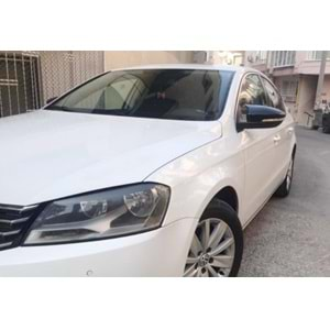 VW Passat B7 2011+ - Ayna Kapağı Batman V1 Stil Yapıştırma, Piano Black Ürün Yüzeyi ABS Set