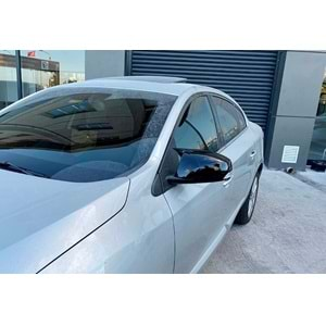 Renault Fluence 2009+ - Ayna Kapağı Batman V1 Stil Yapıştırma , Piano Black ABS Set