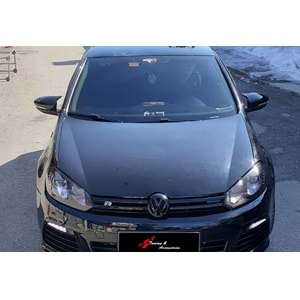 VW Golf Mk6 2008+ - Ayna Kapağı Batman V1 Stil Yapıştırma, Piano Black Ürün Yüzeyi, ABS, Set