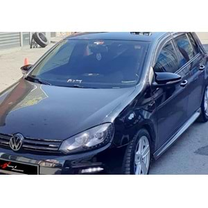 VW Golf Mk6 2008+ - Ayna Kapağı Batman V1 Stil Yapıştırma, Piano Black Ürün Yüzeyi, ABS, Set