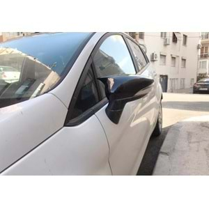 Ford Fiesta Mk6 2008+ - Ayna Kapağı Batman V1 Stil Yapıştırma, Piano Black Ürün Yüzeyi ABS Set