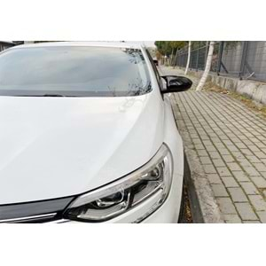 Renault Megane 4 2016+ - Ayna Kapağı Batman V1 Stil Yapıştırma, Piano Black Ürün Yüzeyi ABS Set