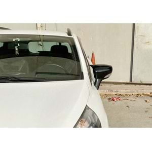 Renault Clio 4 2012+ - Ayna Kapağı Batman V1 Stil Yapıştırma, Piano Black Ürün Yüzeyi ABS Set