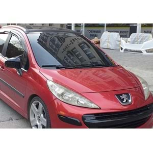 Peugeot 207 2006+ - Ayna Kapağı Batman V1 Stil Yapıştırma, Piano Black Ürün Yüzeyi ABS Set