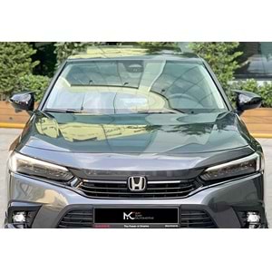 Honda Civic FE 2021+ - Ayna Kapağı Batman V1 Stil Yapıştırma , Piano Black ABS Set