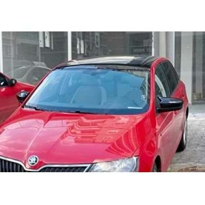 Skoda Fabia Mk3 2015+ - Ayna Kapağı Batman V1 Stil Yapıştırma , Piano Black ABS Set