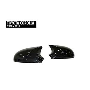 Toyota Corolla 10 2006+ - Ayna Kapağı Batman V1 Stil Yapıştırma, Piano Black Ürün Yüzeyi ABS Set