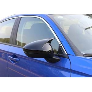 Honda Civic 12 2021+ - Ayna Kapağı A Pls+ Batman V2 Stil Yapıştırma, Piano Black Boyalı ABS Set
