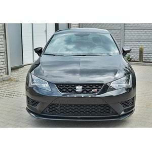 Seat Leon Mk3 2012+ - Tampon Lipi/Ön Cupra/FR V1 Stil, Piano Black Ürün Yüzeyi, Vkm.