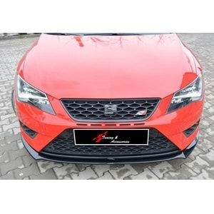 Seat Leon Mk3 2012+ - Ön Lip Max Cupra FR V1 Stil, Piano Black Ürün Yüzeyi, Vkm.