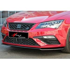 Seat Leon Mk3 FL 2017+ - Lip/Ön Cupra FR Max Design, Piano Black Ürün Yüzeyi, Vkm.