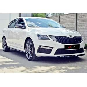 Skoda Octavia Mk3 RS FL 2017+ - Ön Lip Max VRS V2 Stil, Piano Black Ürün Yüzeyi, Vkm.